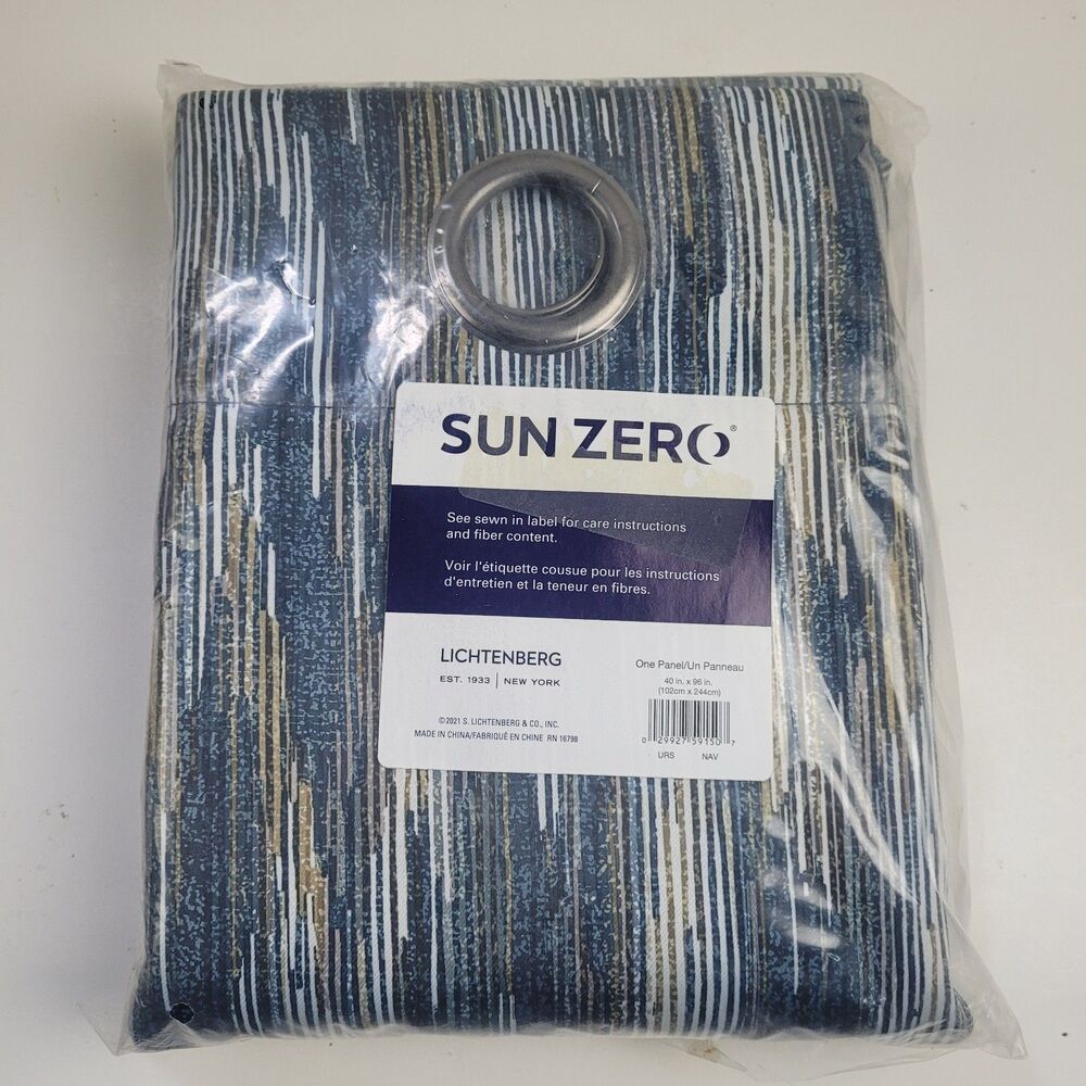 NEW Sun Zero 40 x 96 One Grommet curtain panel 'Navy' #CT20